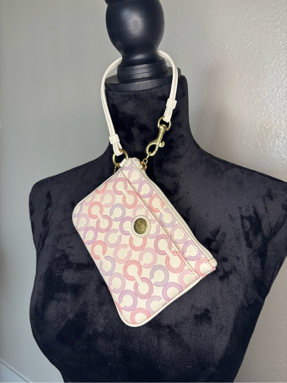Coach Multicolor Waverly Dotted Signature Wristlet